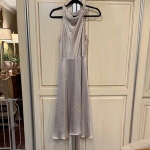 Amanda Uprichard Sleeveless Midi Dress in silver xs NWT